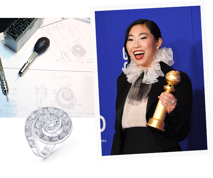 The hollywood actress, wearing an aptly designed DeGem Journey ring